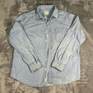 American Eagle Outfitters Super Soft Chambray Button Down Shirt Men's Large Blue